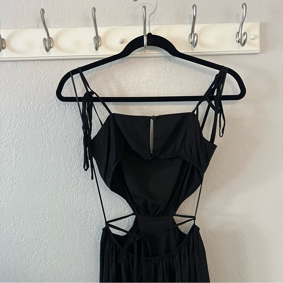 Reformation True Cut-Out Strappy Black Midi Dress - Picture 6 of 8